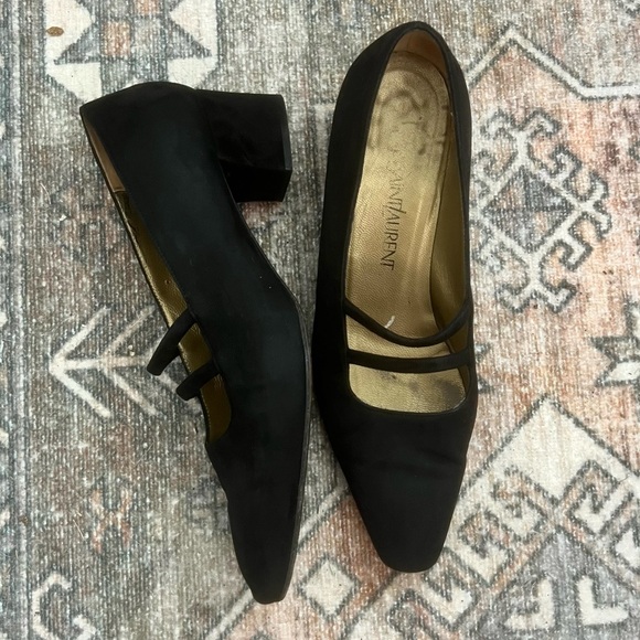 YSL authentic Vintage black suede slip on shoes - Picture 5 of 11